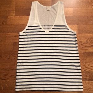 J Crew Striped V-neck tank top size S